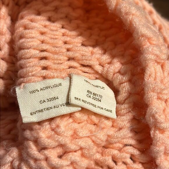 Free People Girls Cardigan Sweater Size‎ Medium Thick Knit Peach High Lo Hem - Picture 7 of 7